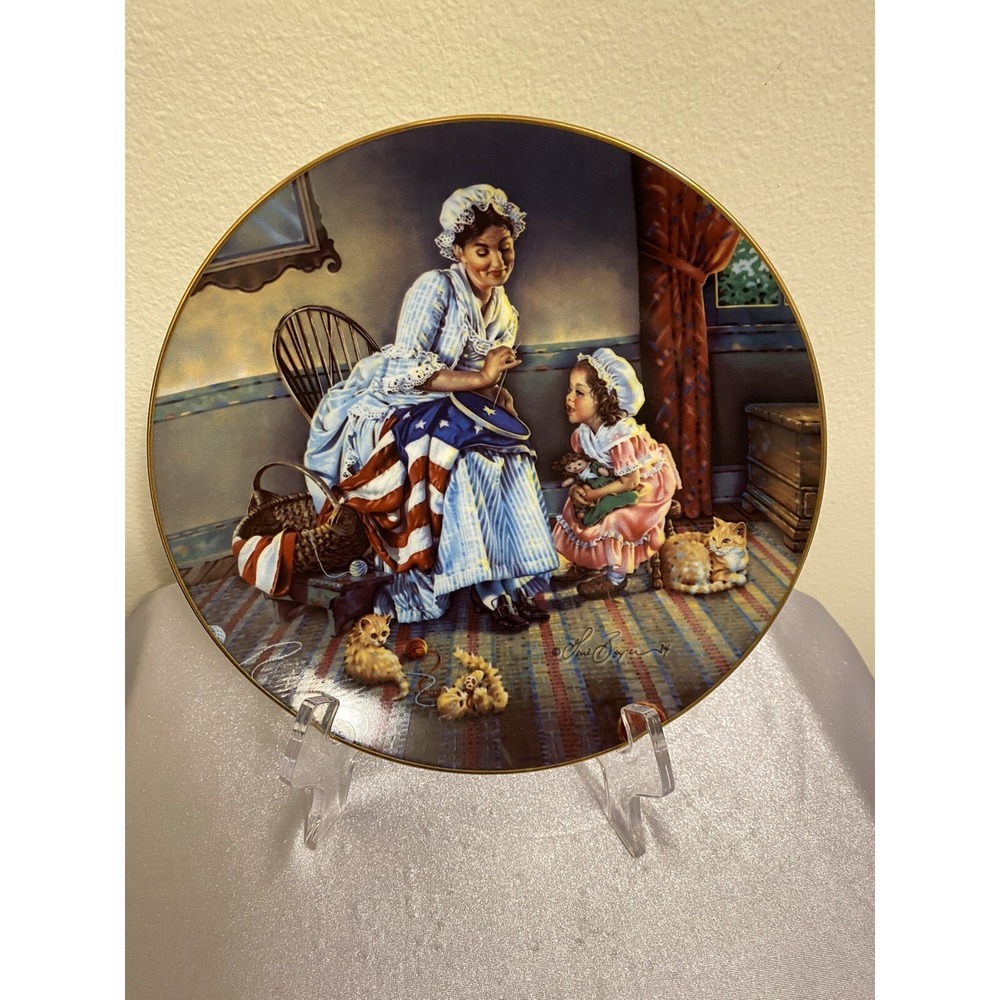 1985 American Folk Heroes Series Plate #2426A Betsy Ross 3rd Issue Pre-Owned